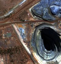 Mineral Hyperspectral Geology over Mine Pit Hyperspectral Geology